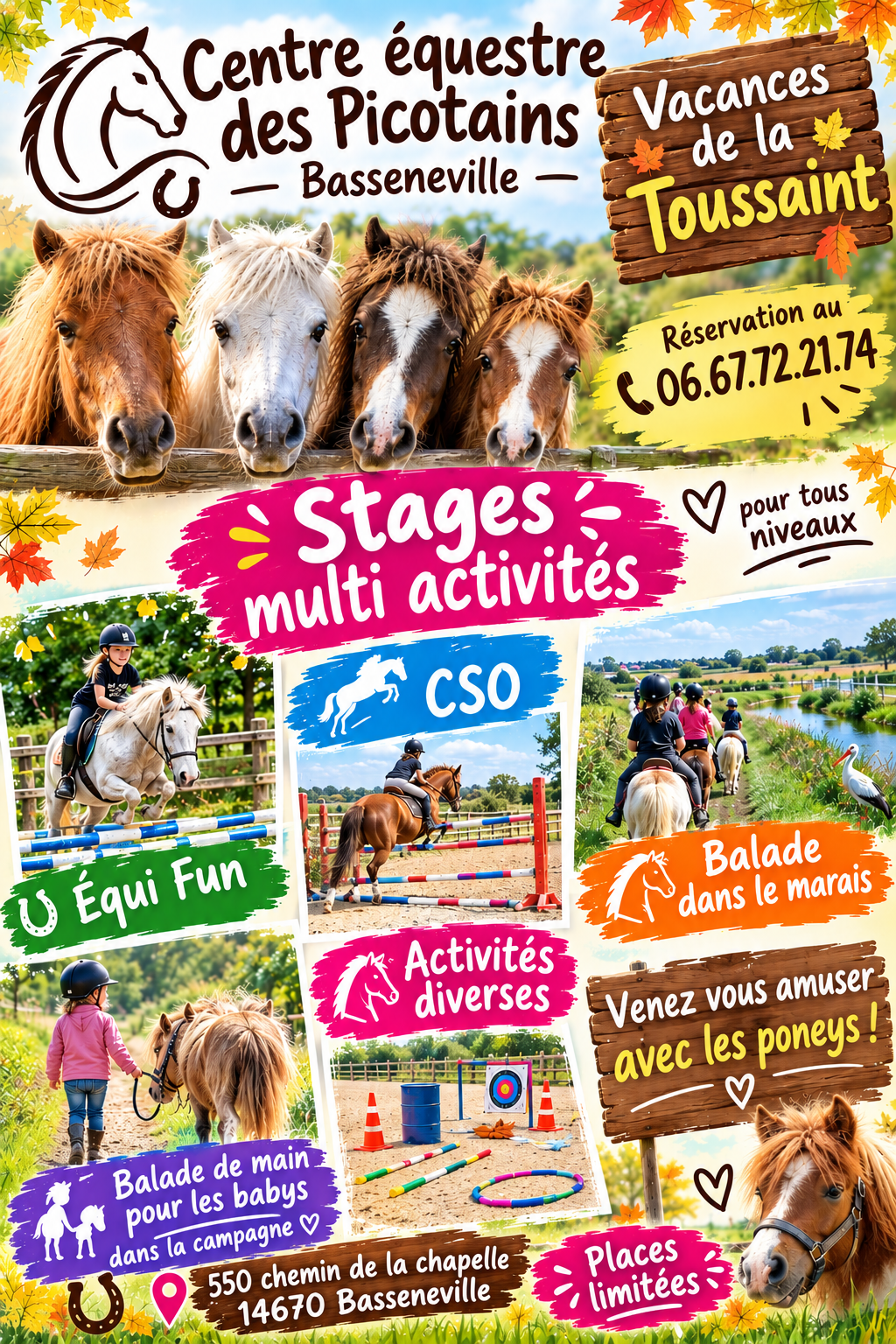 Centre équestre, Poney club au alentours de cabourg, dives sur mer, houlgate, dozulé, troarn, bavent stage équitation<br />
multi activités du débutant au confirmé.<br />
balade en main pour les babys